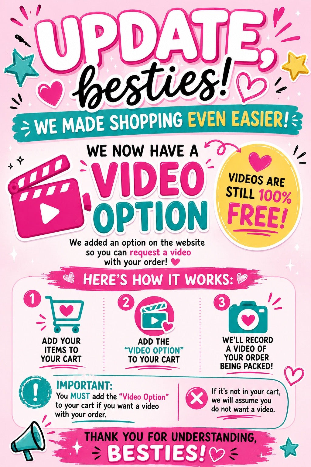 Add A Video With Your Order 🎥